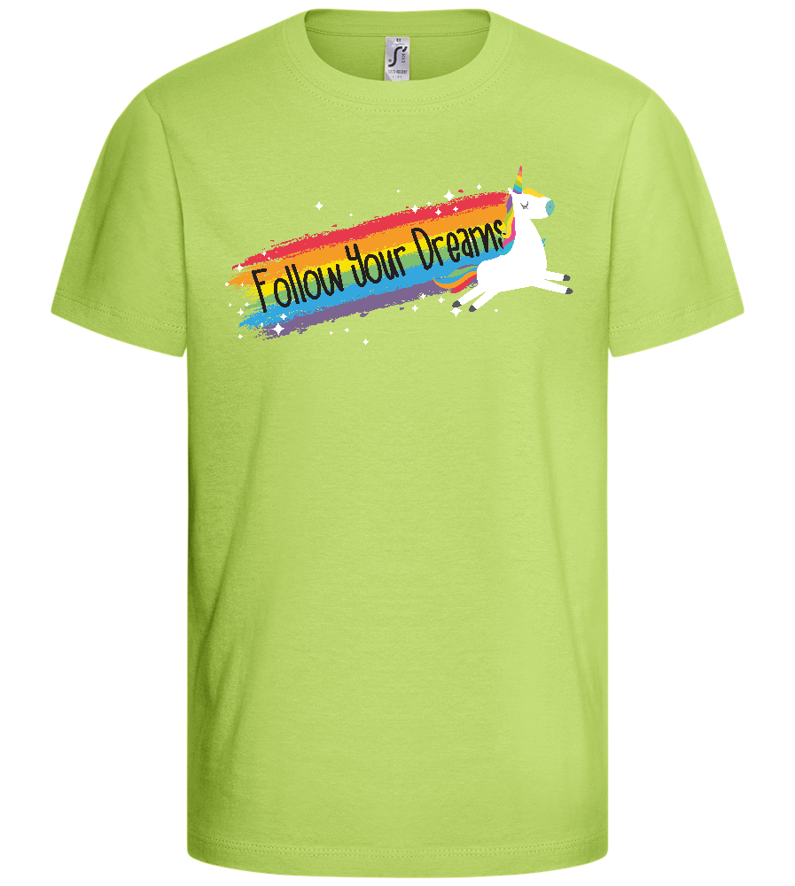 Follow Your Dreams Trail Design - Basic kids t-shirt_GREEN APPLE_front