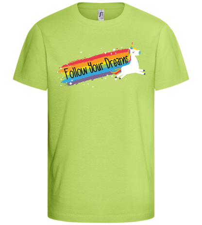 Follow Your Dreams Trail Design - Basic kids t-shirt_GREEN APPLE_front