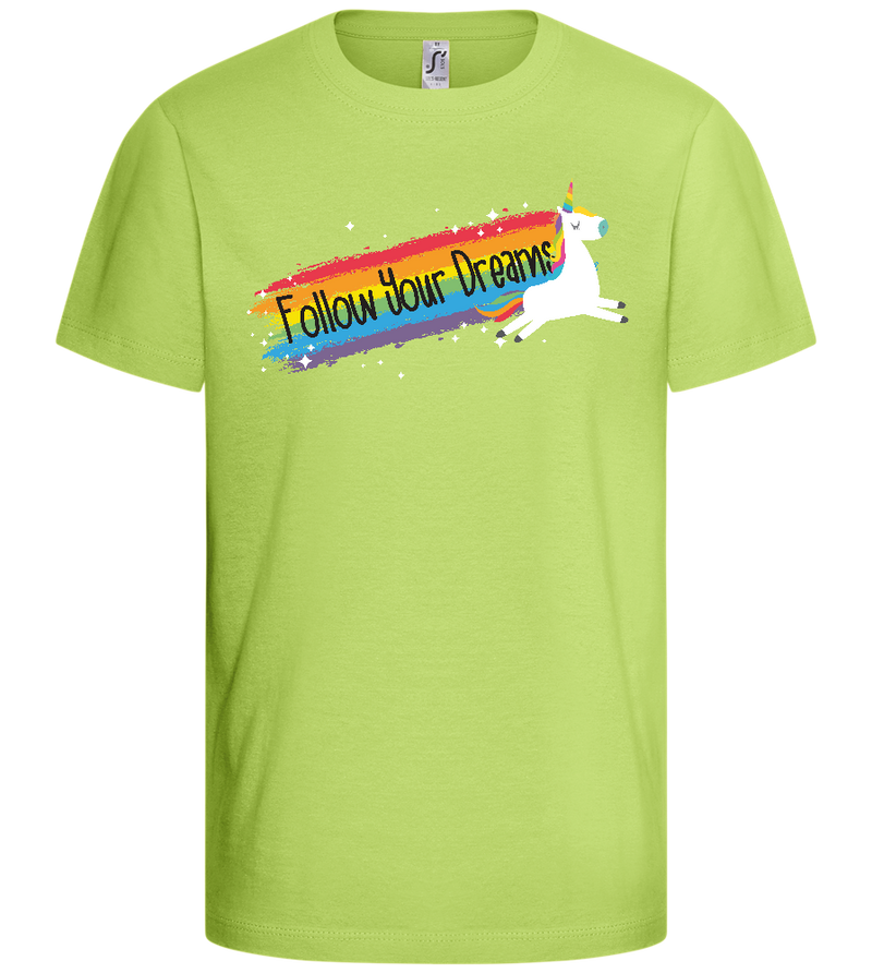 Follow Your Dreams Trail Design - Basic kids t-shirt_GREEN APPLE_front