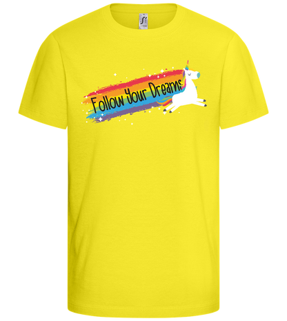 Follow Your Dreams Trail Design - Basic kids t-shirt_LEMON_front