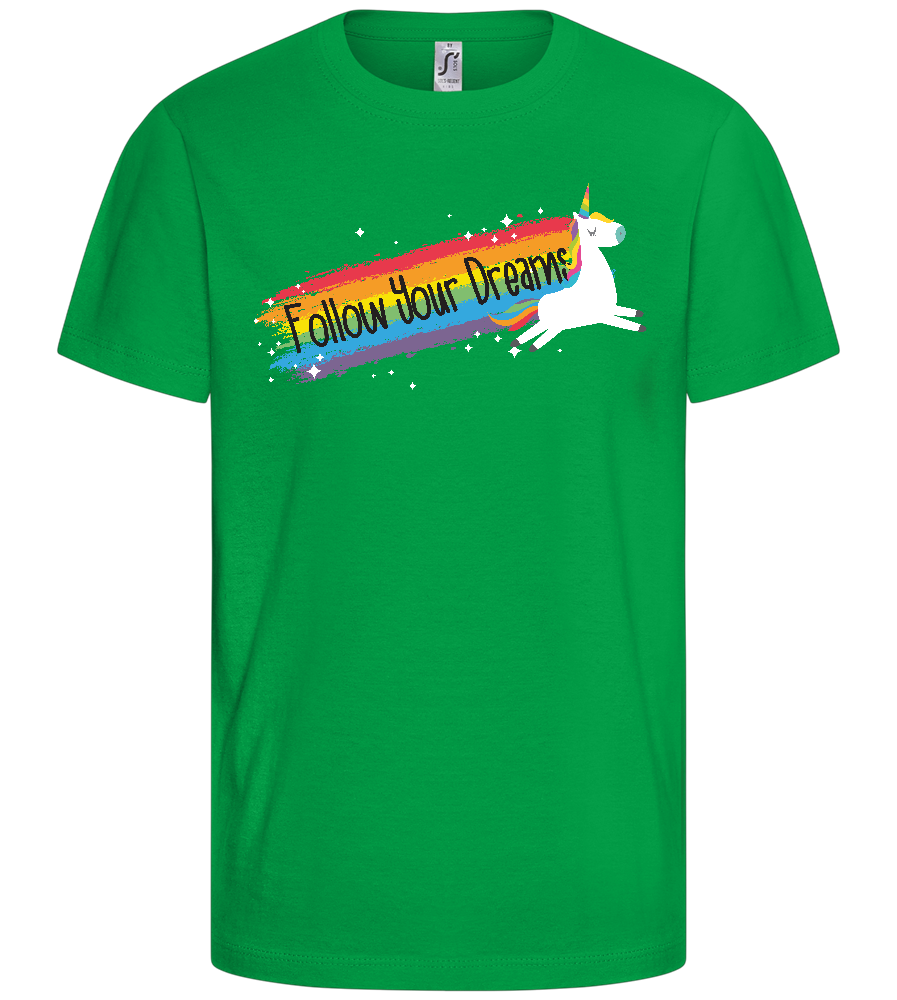 Follow Your Dreams Trail Design - Basic kids t-shirt_MEADOW GREEN_front