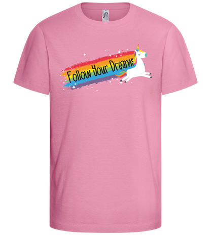 Follow Your Dreams Trail Design - Basic kids t-shirt_PINK ORCHID_front