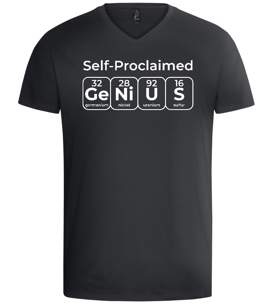 Periodic Table Genius Design - Basic men's v-neck t-shirt_DARK GRAY_front