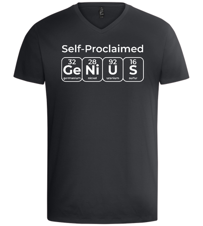 Periodic Table Genius Design - Basic men's v-neck t-shirt_DARK GRAY_front