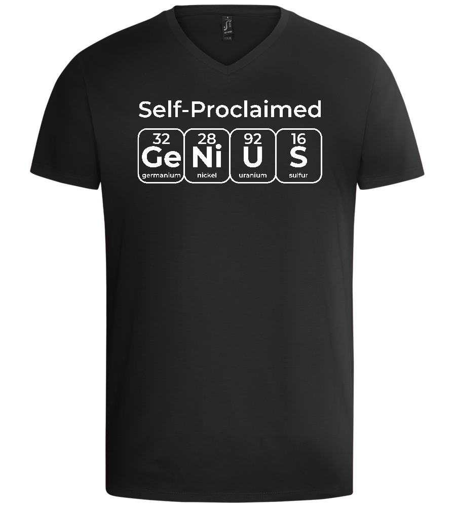 Periodic Table Genius Design - Basic men's v-neck t-shirt_DEEP BLACK_front