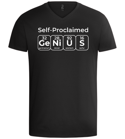 Periodic Table Genius Design - Basic men's v-neck t-shirt_DEEP BLACK_front