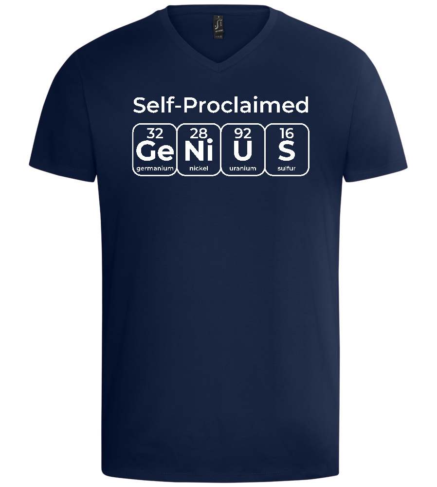 Periodic Table Genius Design - Basic men's v-neck t-shirt_MARINE_front