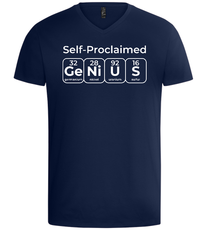 Periodic Table Genius Design - Basic men's v-neck t-shirt_MARINE_front