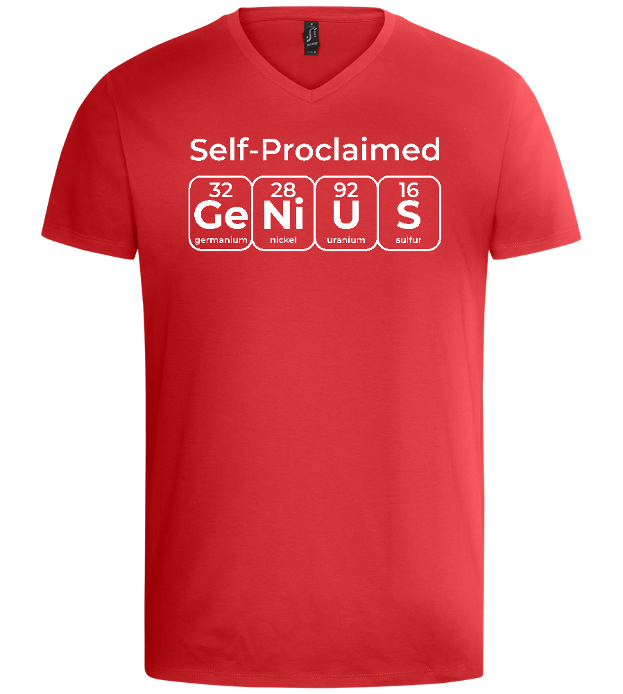 Periodic Table Genius Design - Basic men's v-neck t-shirt_RED_front