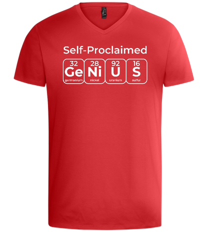 Periodic Table Genius Design - Basic men's v-neck t-shirt_RED_front