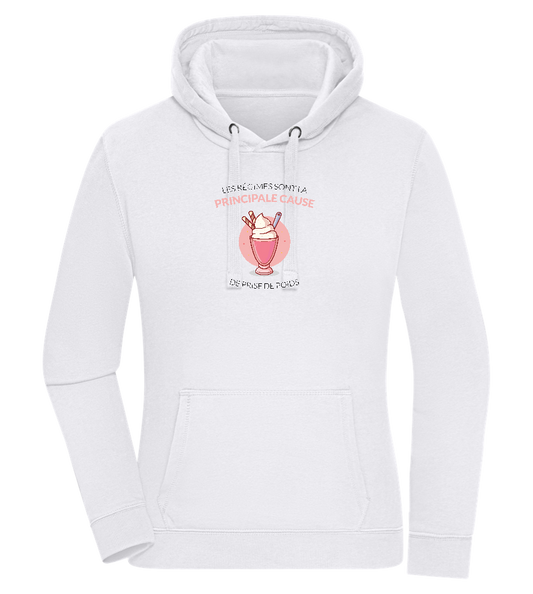 Cause For Weight Gain Design - Premium women's hoodie_WHITE_front