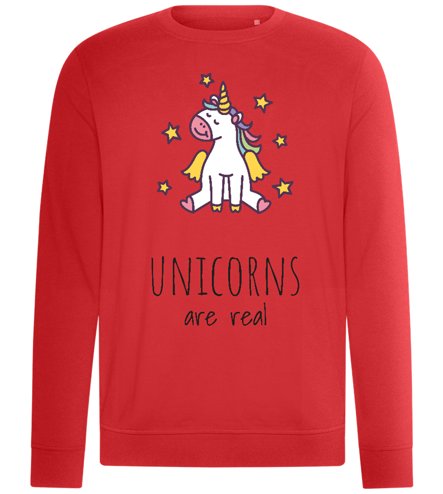 Unicorns Are Real Design - Comfort unisex sweater_RED_front