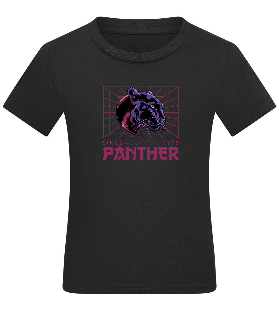 Retro Panther 2 Design - Comfort kids fitted t-shirt_DEEP BLACK_front