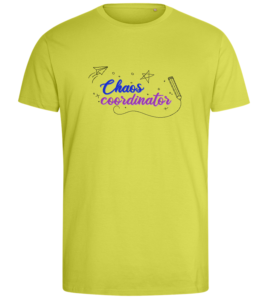 Chaos Coordinator Doodles Design - Comfort men's fitted t-shirt_GREEN APPLE_front