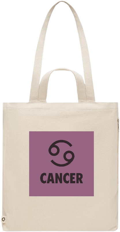 Zodiac Cancer Design - Premium recycled polycotton beach bag_BEIGE_front