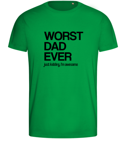 Worst Dad Ever JK Design - Basic men's fitted t-shirt_MEADOW GREEN_front