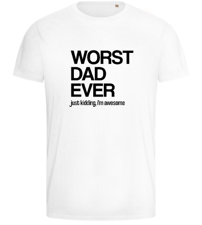 Worst Dad Ever JK Design - Basic men's fitted t-shirt_WHITE_front