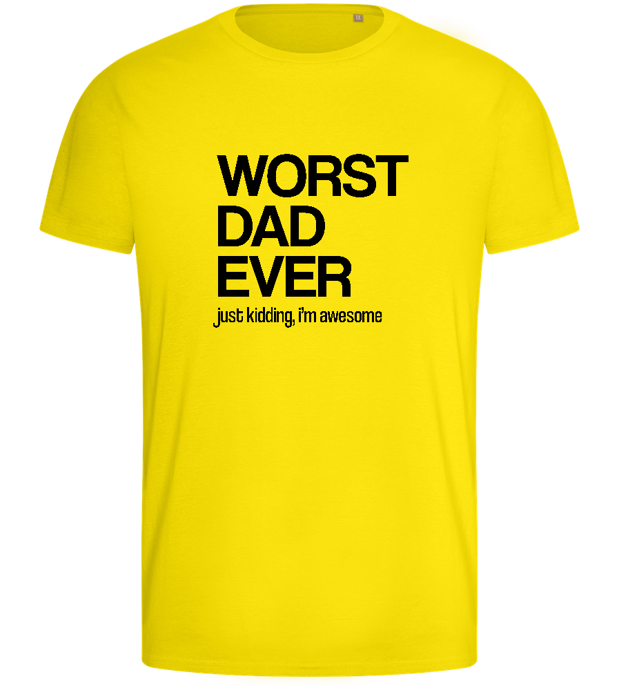 Worst Dad Ever JK Design - Basic men's fitted t-shirt_YELLOW_front