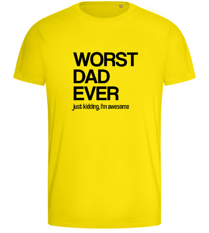 Worst Dad Ever JK Design - Basic men's fitted t-shirt_YELLOW_front