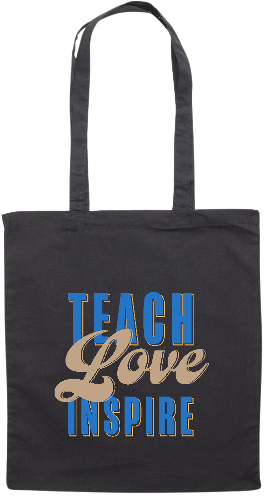 Teach Love Inspire Design - Premium colored cotton tote bag_BLACK_front