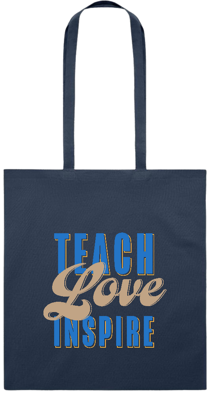 Teach Love Inspire Design - Premium colored cotton tote bag_FRENCH NAVY_front