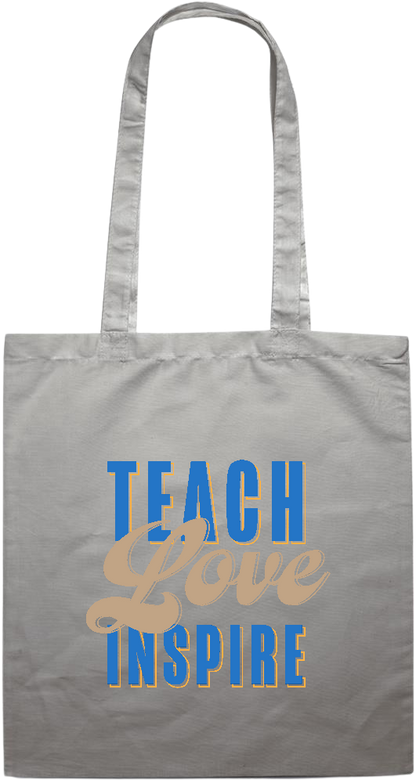 Teach Love Inspire Design - Premium colored cotton tote bag_GREY_front