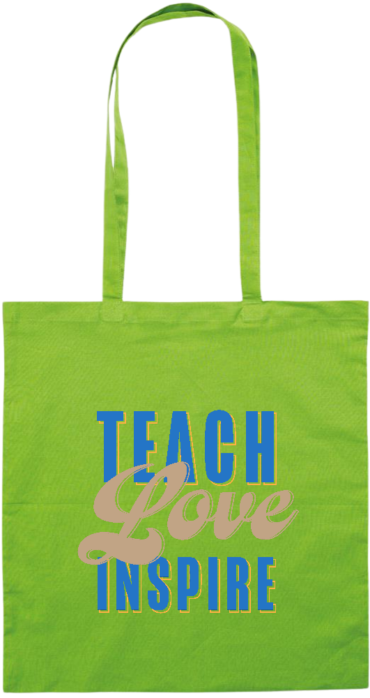 Teach Love Inspire Design - Premium colored cotton tote bag_LIME_front