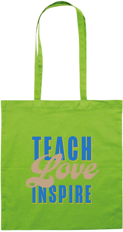 Teach Love Inspire Design - Premium colored cotton tote bag_LIME_front