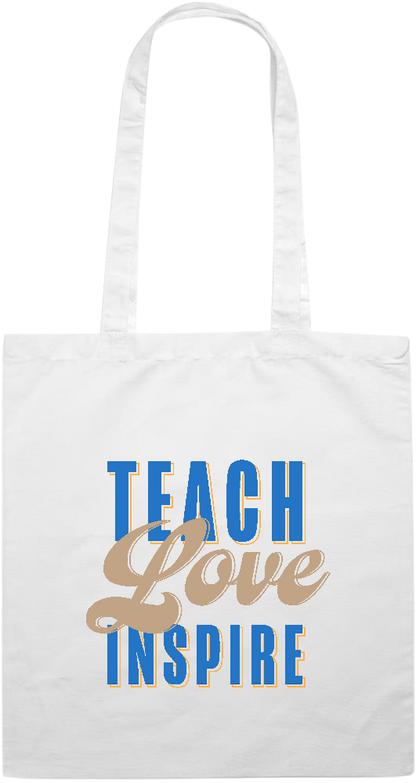 Teach Love Inspire Design - Premium colored cotton tote bag_WHITE_front