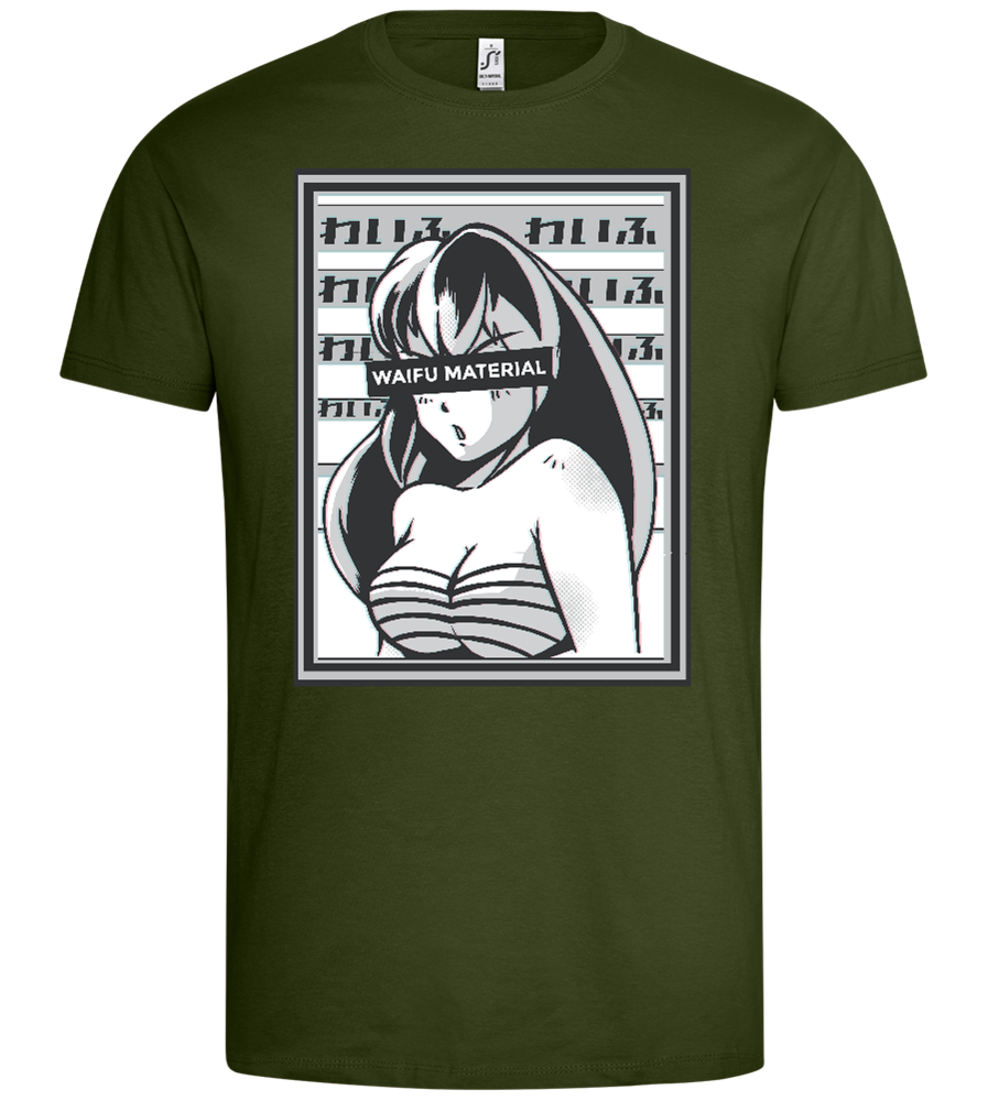 Waifu Material Design - Premium men's t-shirt_ARMY_front