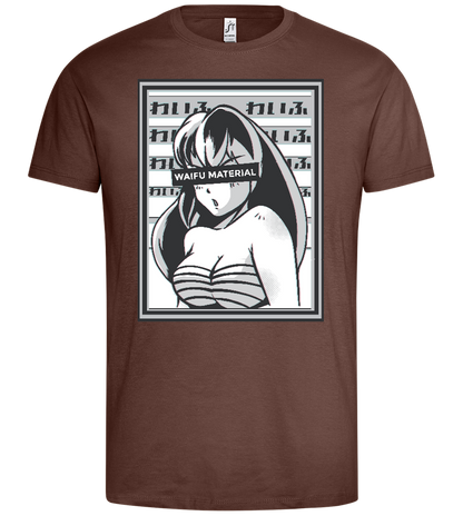 Waifu Material Design - Premium men's t-shirt_CHOCOLATE_front