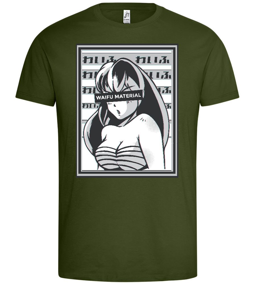 Waifu Material Design - Premium men's t-shirt_DARK KHAKI_front