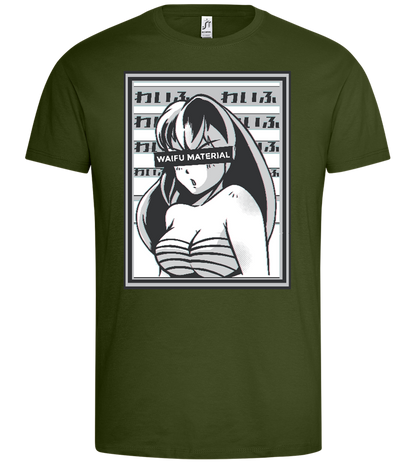 Waifu Material Design - Premium men's t-shirt_DARK KHAKI_front