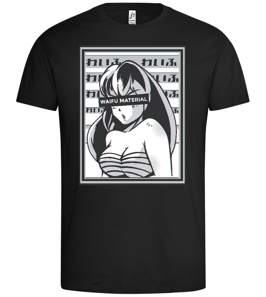 Waifu Material Design - Premium men's t-shirt_DEEP BLACK_front