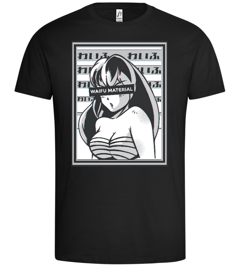 Waifu Material Design - Premium men's t-shirt_DEEP BLACK_front