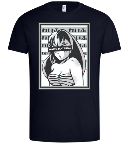 Waifu Material Design - Premium men's t-shirt_FRENCH NAVY_front