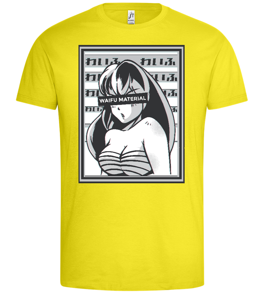 Waifu Material Design - Premium men's t-shirt_LEMON_front