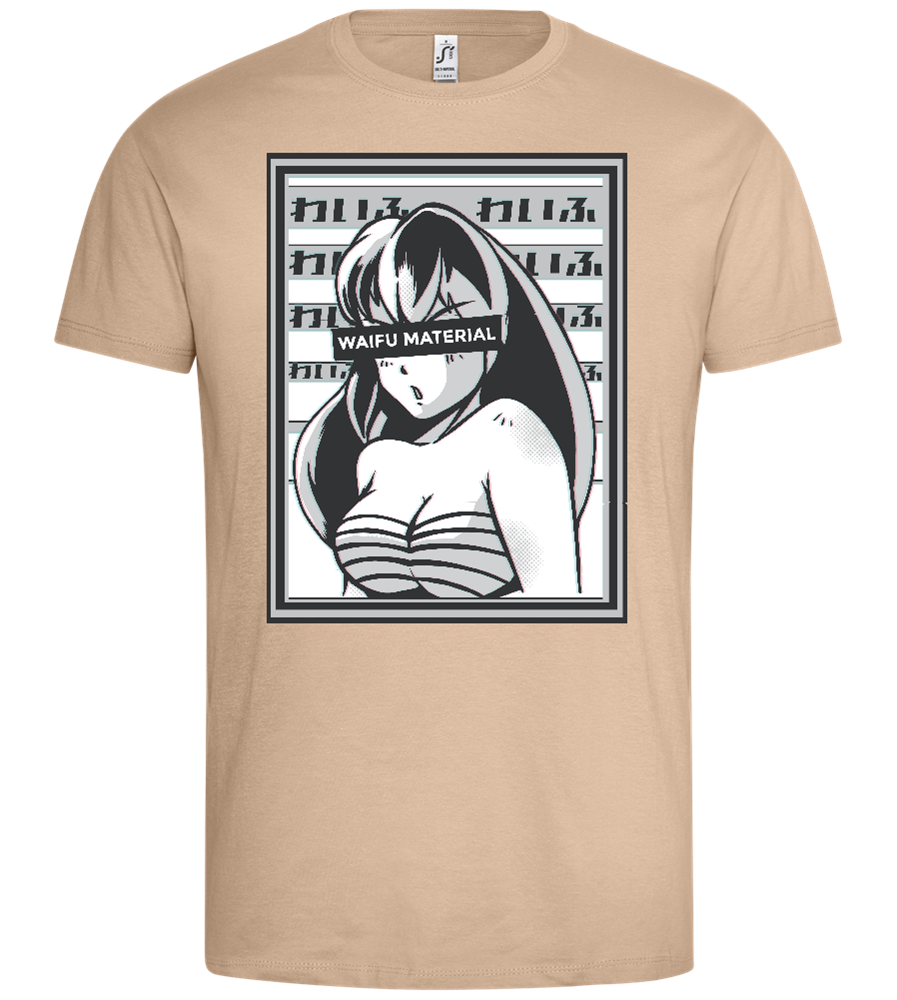 Waifu Material Design - Premium men's t-shirt_SAND_front