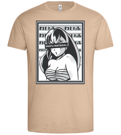 Waifu Material Design - Premium men's t-shirt_SAND_front