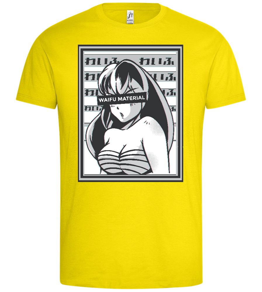 Waifu Material Design - Premium men's t-shirt_YELLOW_front