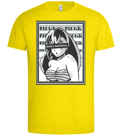 Waifu Material Design - Premium men's t-shirt_YELLOW_front