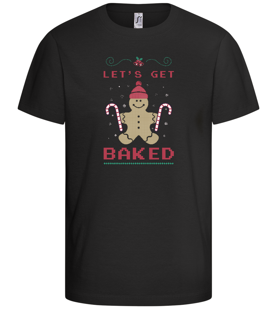 Let's Get Baked Design - Comfort kids fitted t-shirt_DEEP BLACK_front