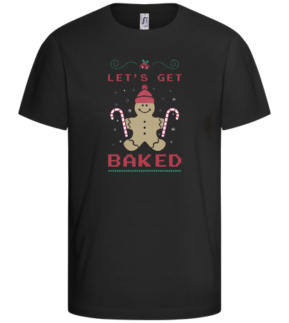 Let's Get Baked Design - Comfort kids fitted t-shirt_DEEP BLACK_front