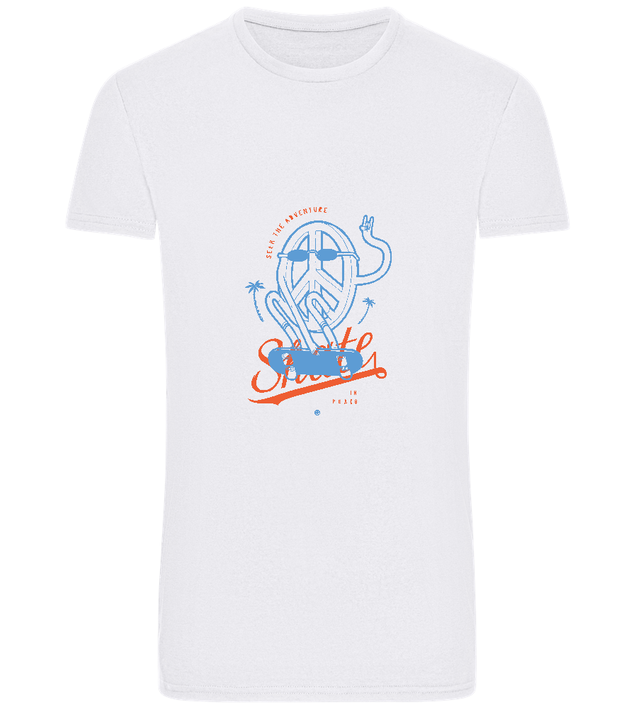 Skate Peace Design - Basic Unisex T-Shirt_WHITE_front