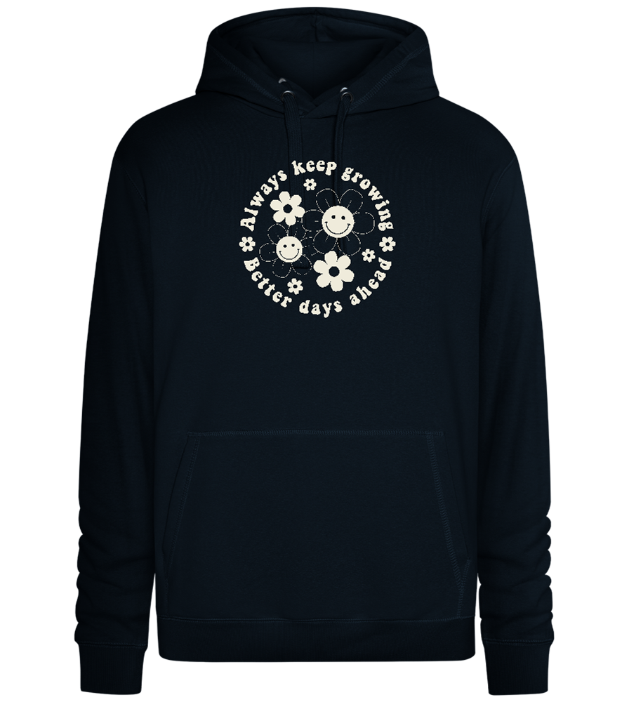 Keep Growing Smiley Design - Premium unisex hoodie_BLACK_front