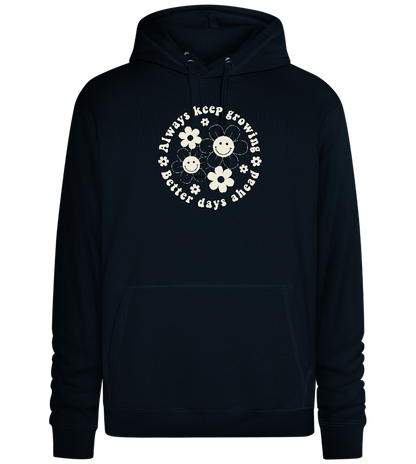 Keep Growing Smiley Design - Premium unisex hoodie_BLACK_front