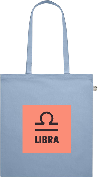 Zodiac Libra Design - Premium colored organic cotton shopping bag_BABY BLUE_front