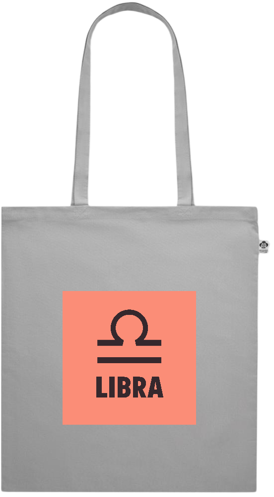 Zodiac Libra Design - Premium colored organic cotton shopping bag_GREY_front