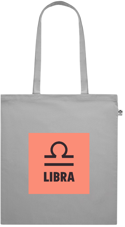 Zodiac Libra Design - Premium colored organic cotton shopping bag_GREY_front