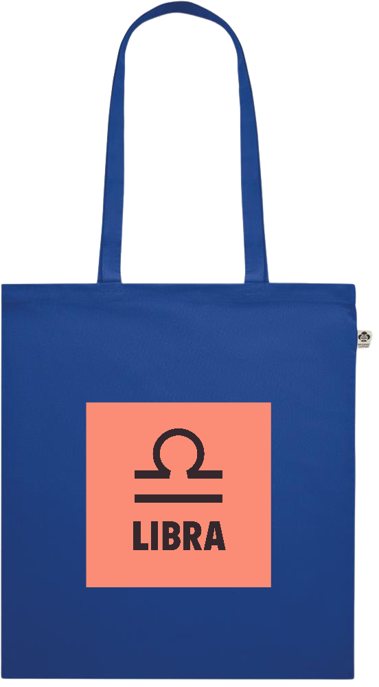 Zodiac Libra Design - Premium colored organic cotton shopping bag_ROYAL BLUE_front